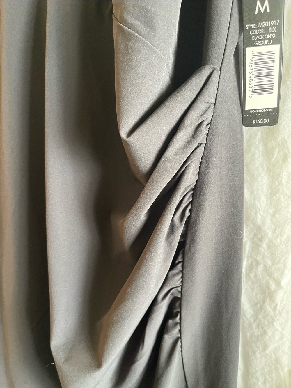 NIC+ZOE Sleeveless Midi Shift Dress in Black Charcoal Stretch Size M NWT - Picture 5 of 12